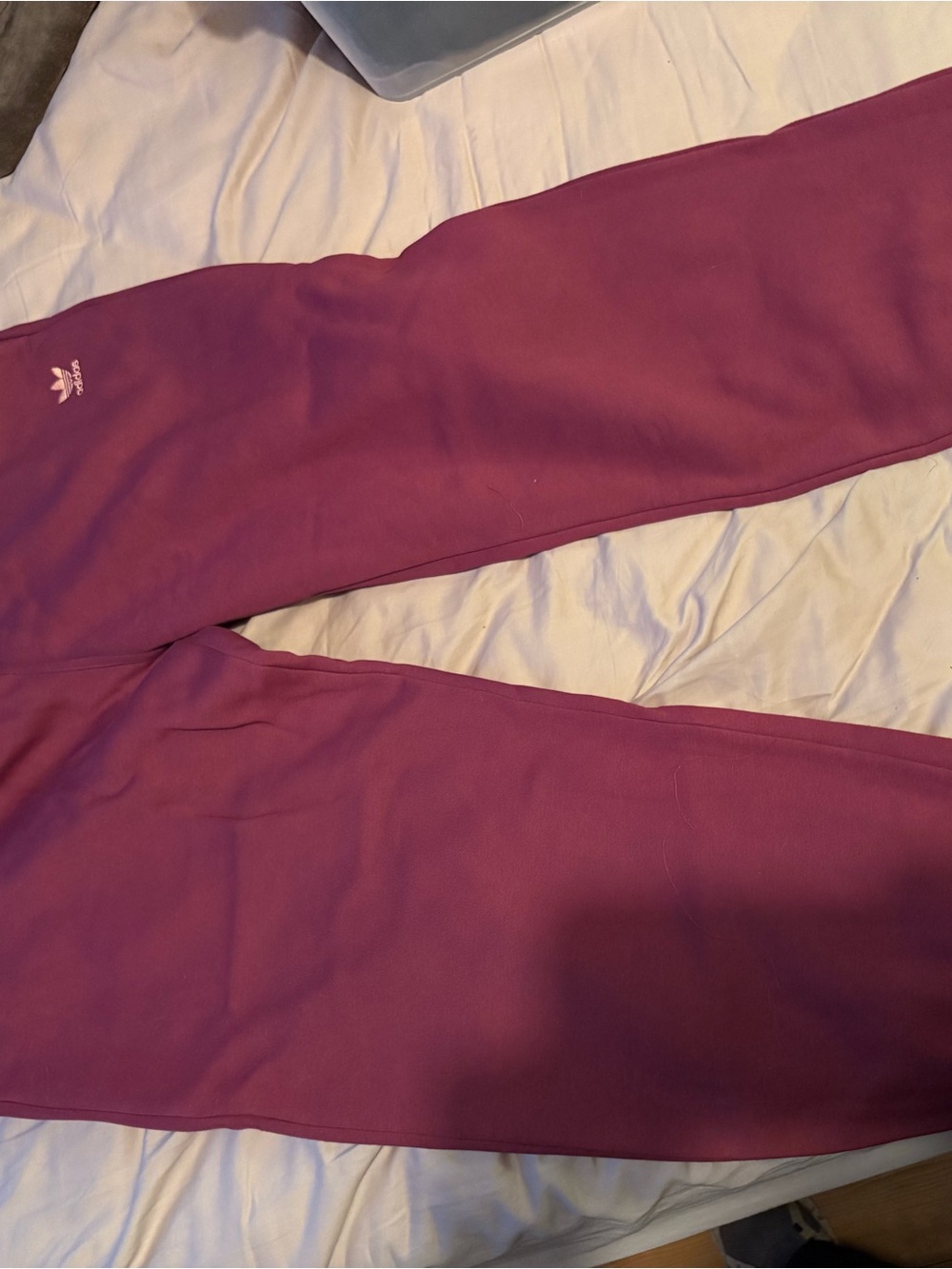 adidas Burgundy Trefoil Track Pants matching sweatshirt listed as well.
